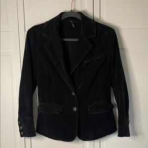 Free People Black Corduroy Velvet Blazer Size Small